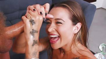 Katty Soarez is sucking and jerking Yanick Shaft's cock